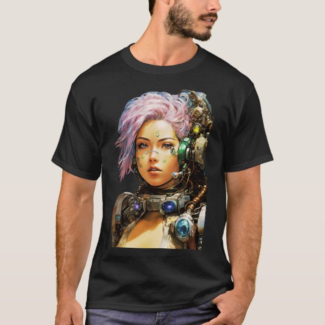 Efterapokalyptisk cyborg t shirt (Framsida)