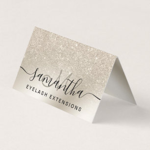 Efterbehandling av elfenben från Chic glitter ög Visitkort