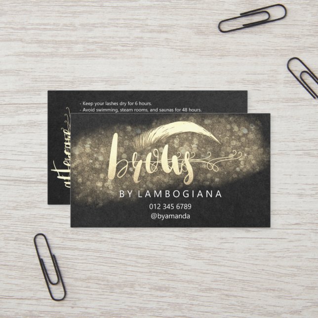 Efterbehandlingsanvisningar Brow Microblade Black  Visitkort (Fram/Back In Situ)