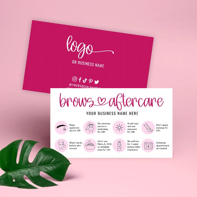 Efterbehandlingsanvisningar Brow Microblading Care Visitkort (Skapare uppladdad)