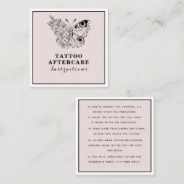 Efterbehandlingsanvisningar för fjäril Blommigt Ög Fyrkantigt Visitkort