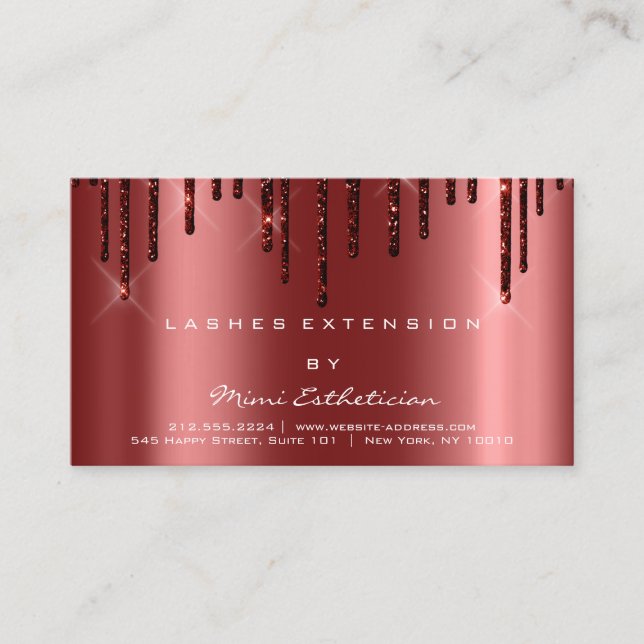 Efterbehandlingsanvisningar Lash Burgundy Drips Sp Visitkort (Framsida)