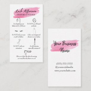 Efterbehandlingsanvisningar Lash Rosa Watercolor Visitkort