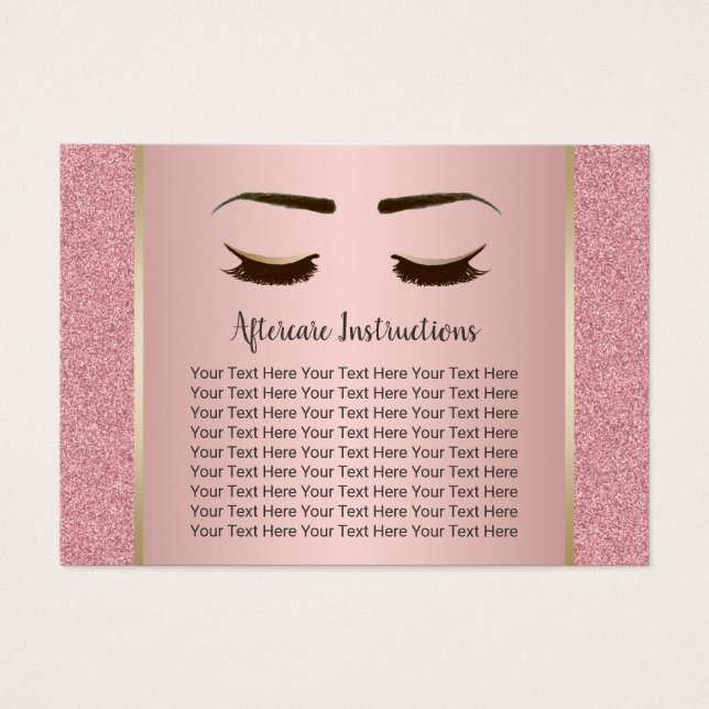 Efterbehandlingsanvisningar Makeup Artist Ro Guld Visitkort (Framsidan)