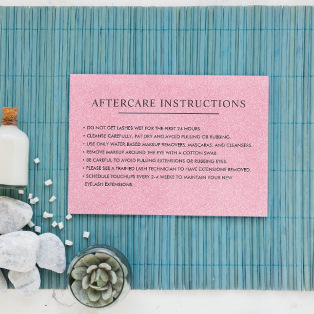 Efterbehandlingsinformation om ögonfransar av lätt visitkort (Skapare uppladdad)