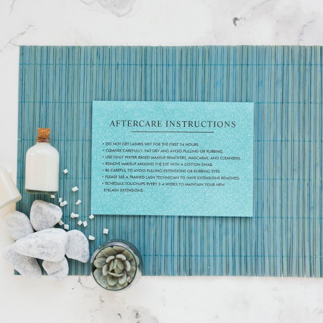 Efterbehandlingsinstruktioner för ögonfransar i gl visitkort (Skapare uppladdad)