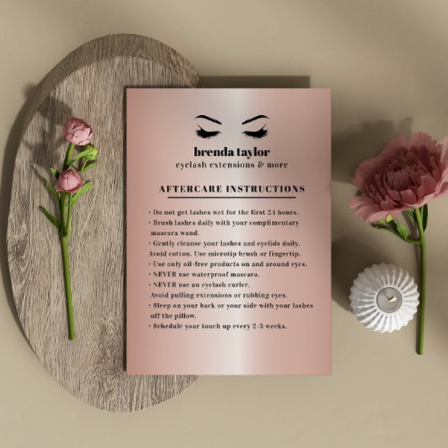 Efterbehandlingsinstruktioner för Ro Eyelash Browb Visitkort (Skapare uppladdad)