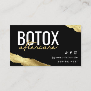 Efterbehandlingskort för Guld Botox Visitkort