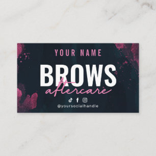 Efterbehandlingskort för lila Rosa Brows Visitkort