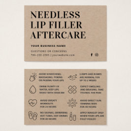 Efterbehandlingskort för Premium Kraft Nål Läppar Visitkort
