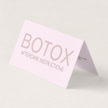 Efterbehandlingskort för Rosa Botox-fyllare