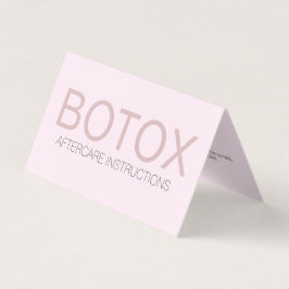 Efterbehandlingskort för Rosa Botox-fyllare Visitkort