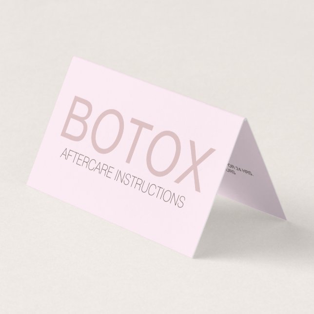Efterbehandlingskort för Rosa Botox-fyllare Visitkort (Framsida)