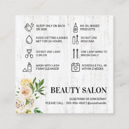 Efterbehandlingskort för vår fyrkantigt visitkort