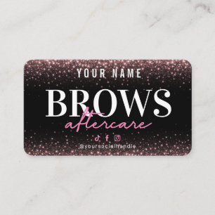 Efterbehandlingskort glitter Ro Guld Brows Visitkort