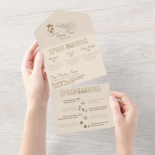 Efterbehandlingstips för Spray Tanning Service Pri (Avrivbar del)
