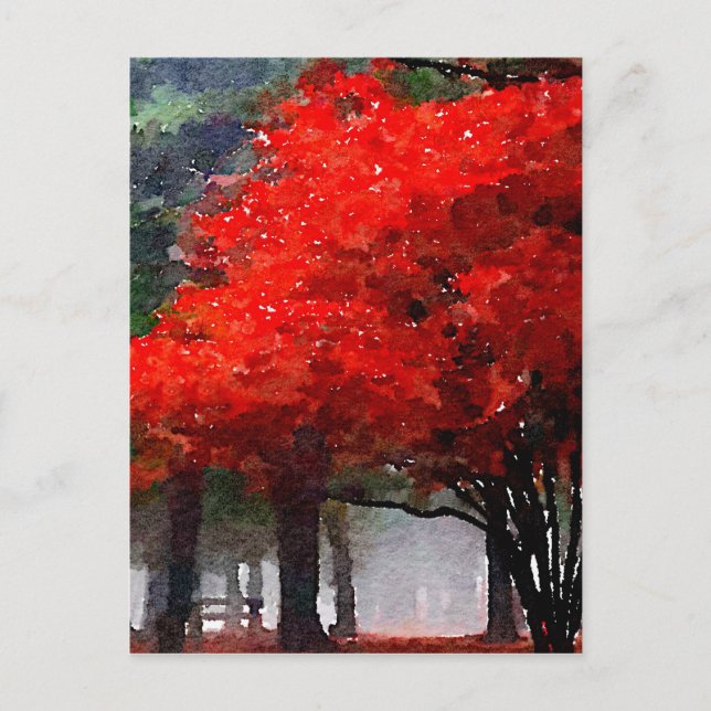 Efterbrinnande höst vykort (Framsida)