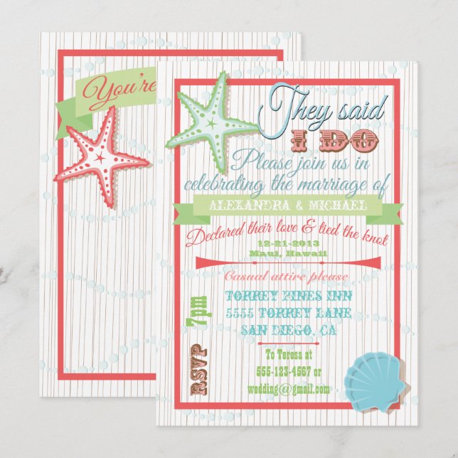 Efterbröllopsfest Inbjudningar (Fram/baksida)