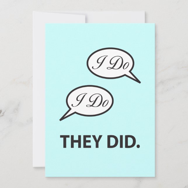 Efterbröllopsfest Jag Gör Gör De Gjorde Inbjudan (Framsida)