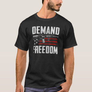 Efterfrågefrihet 2:a ändringen Pro Gun AR15 USA fl T Shirt