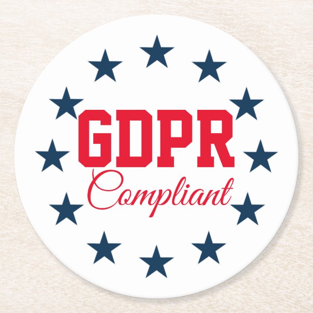 Eftergiven GDPR Underlägg Papper Rund (Framsidan)