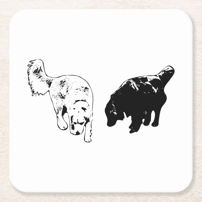 Efterglow Bord Hush - Retriever Duo Underlägg Papper Kvadrat (Framsidan)