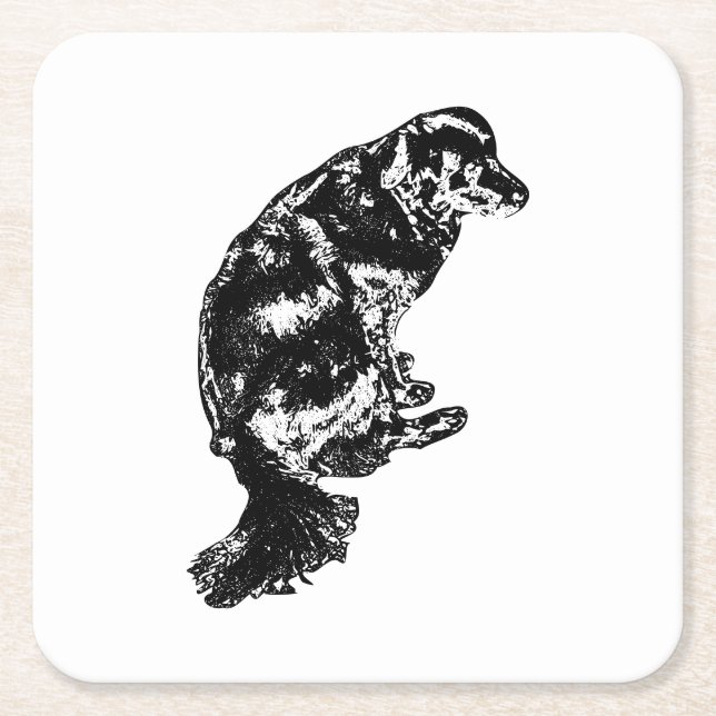 Efterglow Bord Hush - Retriever Underlägg Papper Kvadrat (Framsidan)