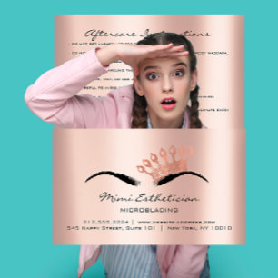 Efterhandsinstruktioner Brows Princess Microbladin Visitkort