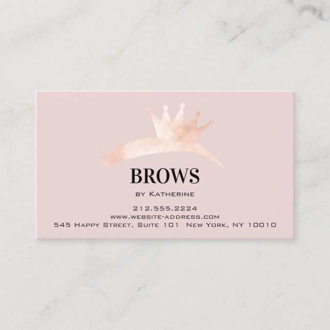 Efterhandsinstruktioner Eyebrow Krona Microblading Visitkort (Framsida)
