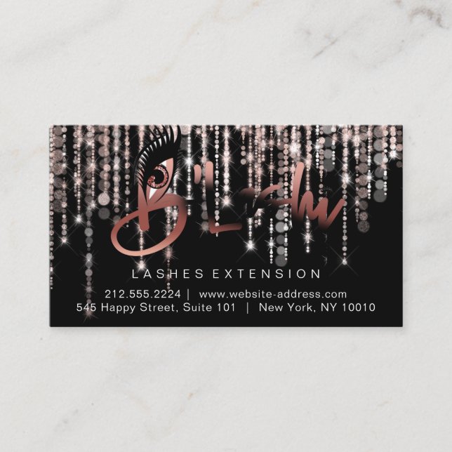 Efterhandsinstruktioner Eyelash Drips Black Logoty Visitkort (Framsida)