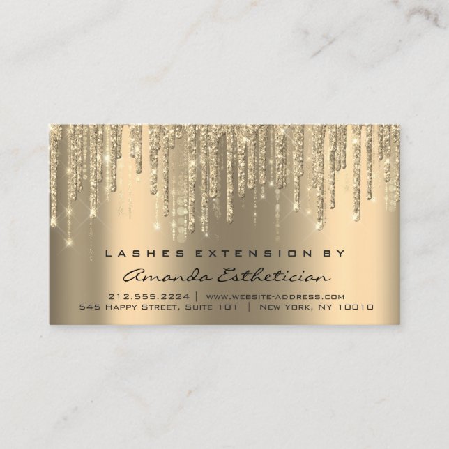 Efterhandsinstruktioner Eyelash Extension Drips Visitkort (Framsida)