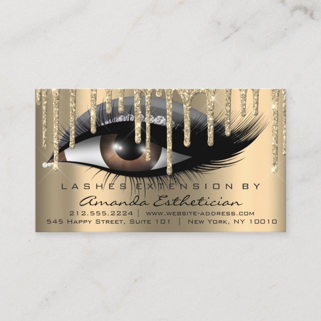 Efterhandsinstruktioner Eyelash Extension Grått Gu Visitkort (Framsida)