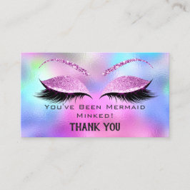 Efterhandsinstruktioner Eyelash Rosa Holografi Visitkort