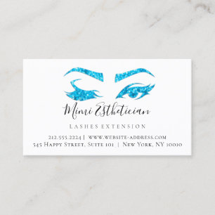 Efterhandsinstruktioner Eyelash White Blue Ögon Visitkort