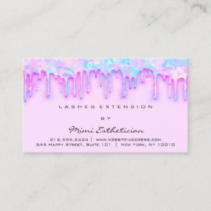Efterhandsinstruktioner Lash Blue Drips Holograph Visitkort