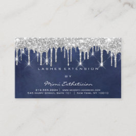 Efterhandsinstruktioner Lash Blue Navy Grått Drips Visitkort