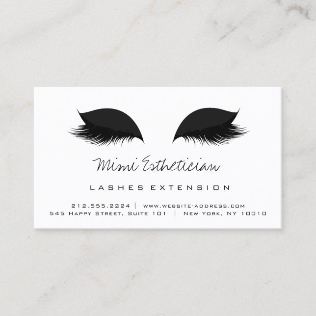 Efterhandsinstruktioner Lash Extension Black Guld Visitkort (Framsida)