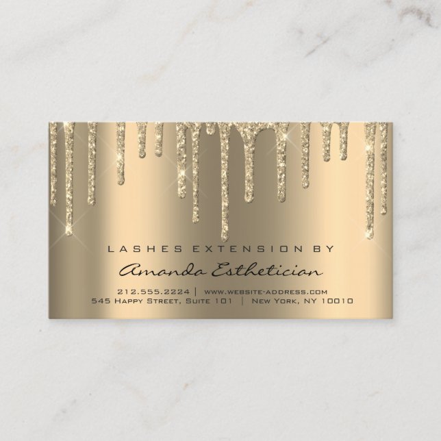 Efterhandsinstruktioner Lash Extension Dips Glitte Visitkort (Framsida)