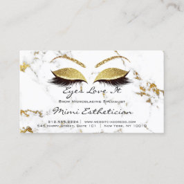 Efterhandsinstruktioner Lash Extension Guld Marble Visitkort