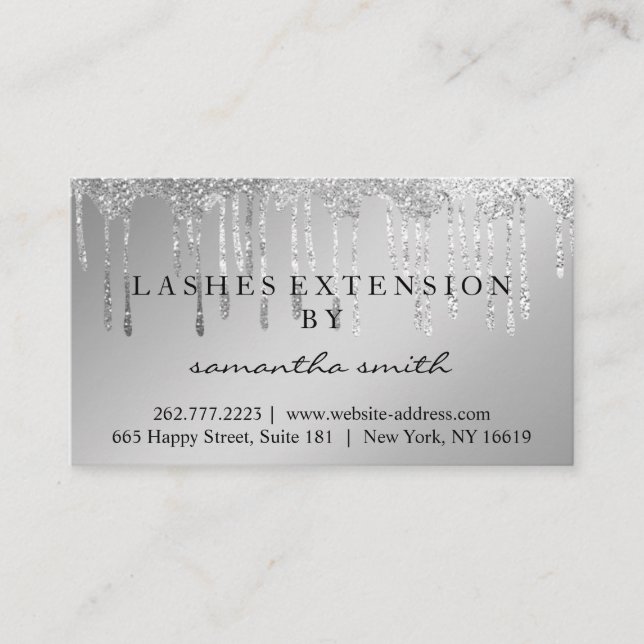 Efterhandsinstruktioner Lash Guld Drips Spark Visitkort (Framsida)