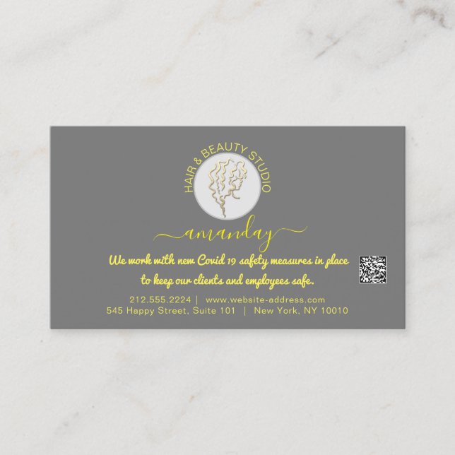 Efterhandsinstruktioner - Lash Guld Logotyp QR COD Visitkort (Framsida)