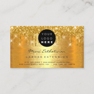 Efterhandsinstruktioner Lash LUX Guld Drip Logotyp Visitkort