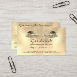 Efterhandsinstruktioner Lash Metall Glass Guld Visitkort