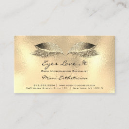Efterhandsinstruktioner Lash Metall Glass Guld Visitkort