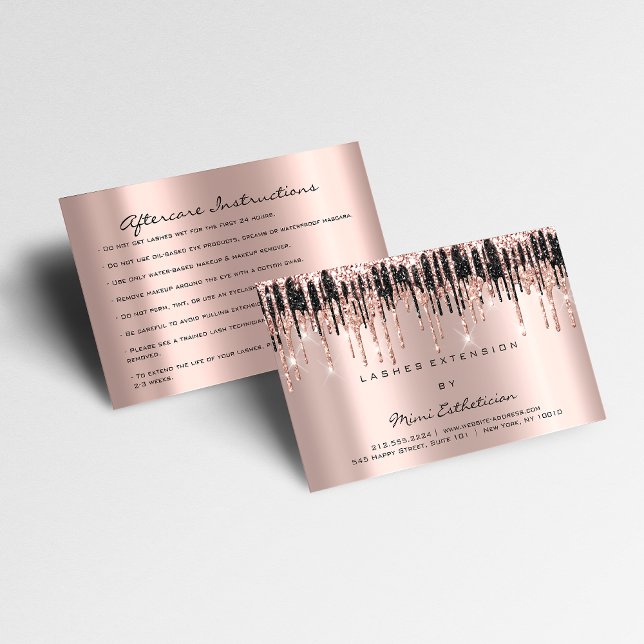 Efterhandsinstruktioner: Lash Ro Guld Drips Black Visitkort (Skapare uppladdad)