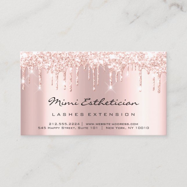 Efterhandsinstruktioner Lash Ro Guld Drips Rosa Visitkort (Framsida)