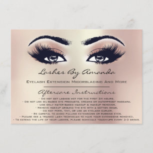 Efterhandsinstruktioner - Lash Ro Makeup Inbjudningar