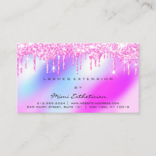 Efterhandsinstruktioner Lash Rosa Drips Holograph Visitkort