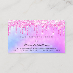 Efterhandsinstruktioner Lash Rosa Glitter DripS Visitkort