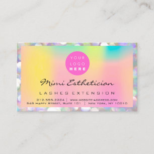 Efterhandsinstruktioner Lash Rosa Holograph-Logoty Visitkort